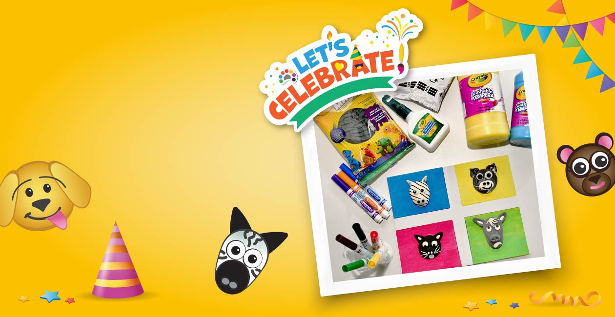 Program logo for our Animal Emojis birthday party.